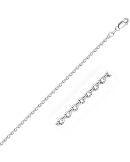 Sterling Silver Rhodium Plated Cable Chain 1.9mm