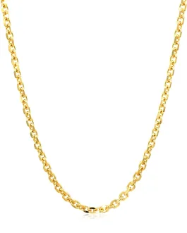 2.6mm 18k Yellow Gold Diamond Cut Cable Link Chain