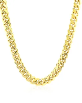 6.0mm 14k Yellow Gold Classic Miami Cuban Solid Chain