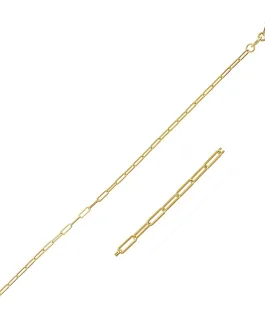 18K Yellow Gold Fine Paperclip Chain (1.5mm)