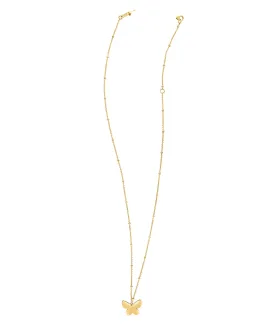 14k Yellow Gold Ppillon Butterfly Necklace