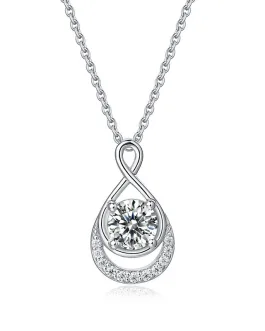 1 Ct Moissanite Diamond Infinity Pendant Necklace 925 Sterling Silver MFN8150