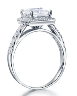 Solid 925 Sterling Silver Engagement Ring 1.5 Carat Anniversary Wedding Jewelry XFR8121