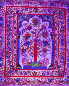 Purple Tree of Life Peacock Tapestry