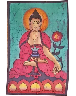 Buddha Calling the Earth to Witness Mudra Enlightenment Double Sided Banner