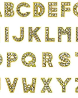 PavÃ© Letters -Gold Charms