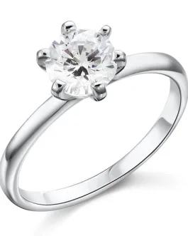 1 Carat Created Diamond Engagement Sterling 925 Silver Ring XFR8027