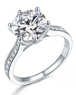 925 Sterling Silver Luxury Wedding Engagement Ring 3 Carat Created Diamond Jewelry XFR8228