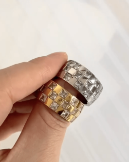 Aja – Crystal Checkered Ring
