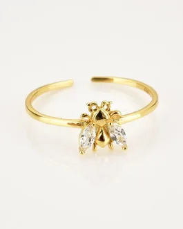 Geneve – Honey Bee Crystal Stacking Ring