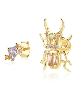 Bergamo – Bug Me Studded Beetle Crystal Earrings