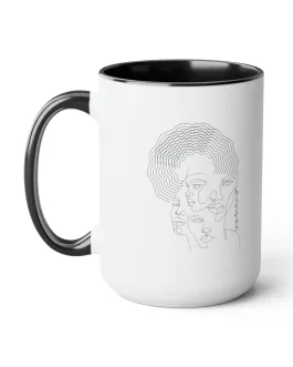 Two-tone Accent Ceramic Coffee Mug 15oz, Every Woman Is Wonderfully Made, Affirmations