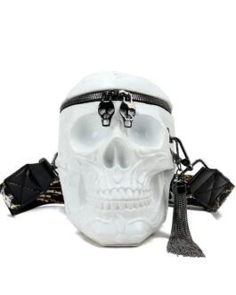 3D Bags Skull Messenger Shoulder Handbag Small White