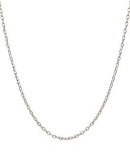 14k White Gold Round Cable Link Chain 1.5mm