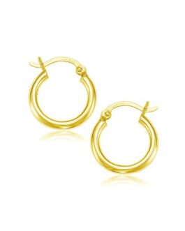 14k Yellow Gold Polished Hoop Earrings (15 mm)