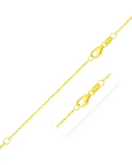Double Extendable Diamond Cut Cable Chain in 14k Yellow Gold (0.8mm)