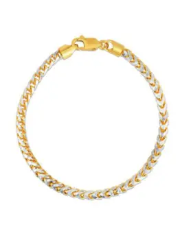 Round Pave Franco Chain Bracelet in 14k Yellow Gold (4.0 mm)