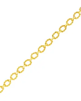 14k Yellow Gold Twisted Oval Link Bracelet
