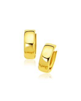 14k Yellow Gold Snuggable Hoop Earrings