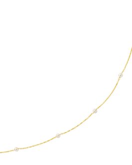 14k Yellow Gold Necklace with White Pearls