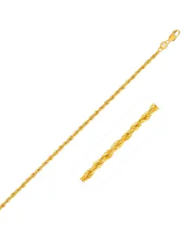 Lite Rope Chain Bracelet in 14k Yellow Gold (1.5 mm)