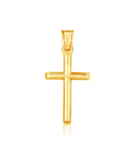 14k Yellow Gold High Polish Cross Pendant