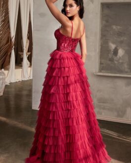 LAYERED TULLE BALL GOWN CDCB143