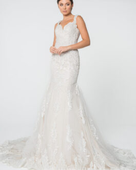 Lace and Jewel Embellished Mermaid w/ Tail Long Wedding Dress GLGL2819