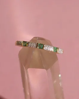 Salve – Sapphire & Emerald Diamond Ring
