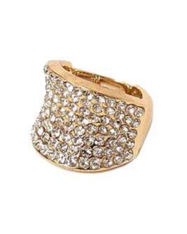 FULL CRYSTAL COVERED CURVY SHAPE STRETCHABLE RING