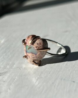 Fire Opal Heart Ring #130