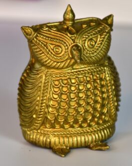 Dhokra Owl Brass Tabletop: Artisan Home Decor Masterpiece