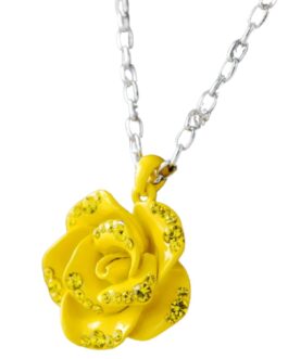 Crystal rose pendant necklace