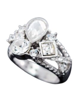 Crystal Jeweled Metal Ring