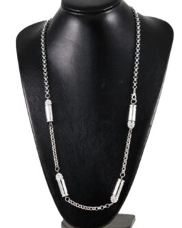 Crystal bullet link chain necklace