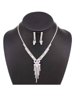 FULL CUBIC ZIRCONIA CRYSTAL NECKLACE SET