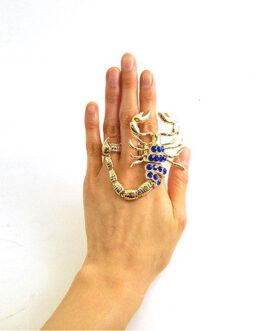 Studded Scorpion Double Ring