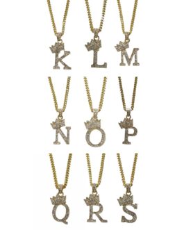 CROWN INITIAL PENDANT NECKLACE