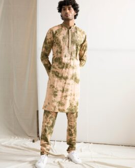 Jalen – Tie & Dye Kurta Set With Quilted Jacket