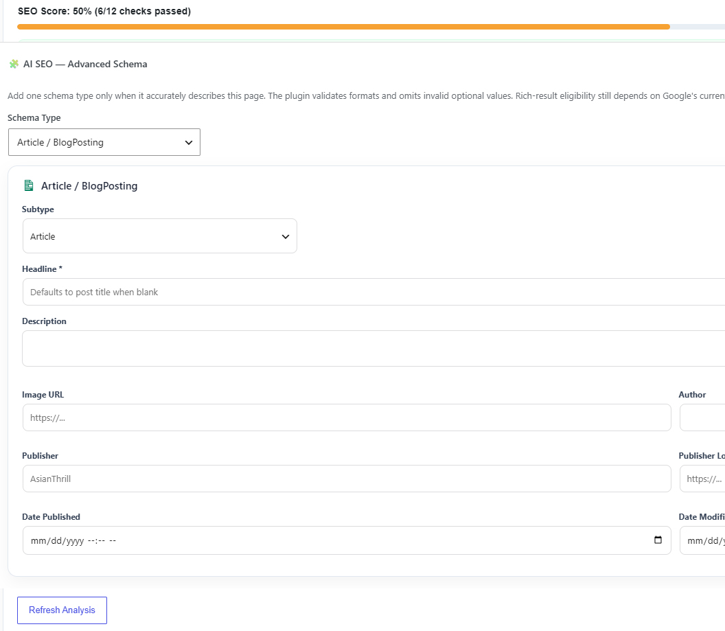 HiRizzi AI SEO advanced schema builder