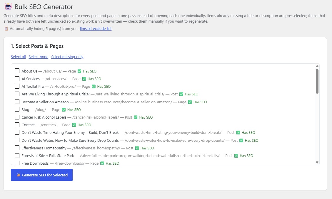 HiRizzi AI SEO bulk SEO generator