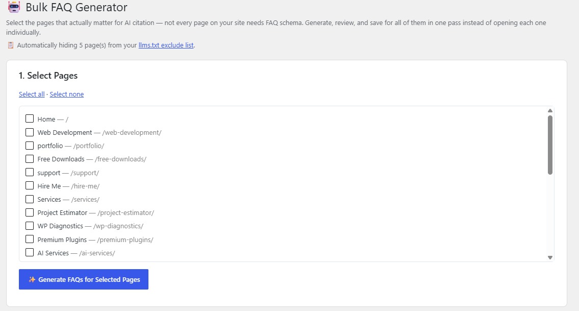 HiRizzi AI SEO bulk FAQ generator