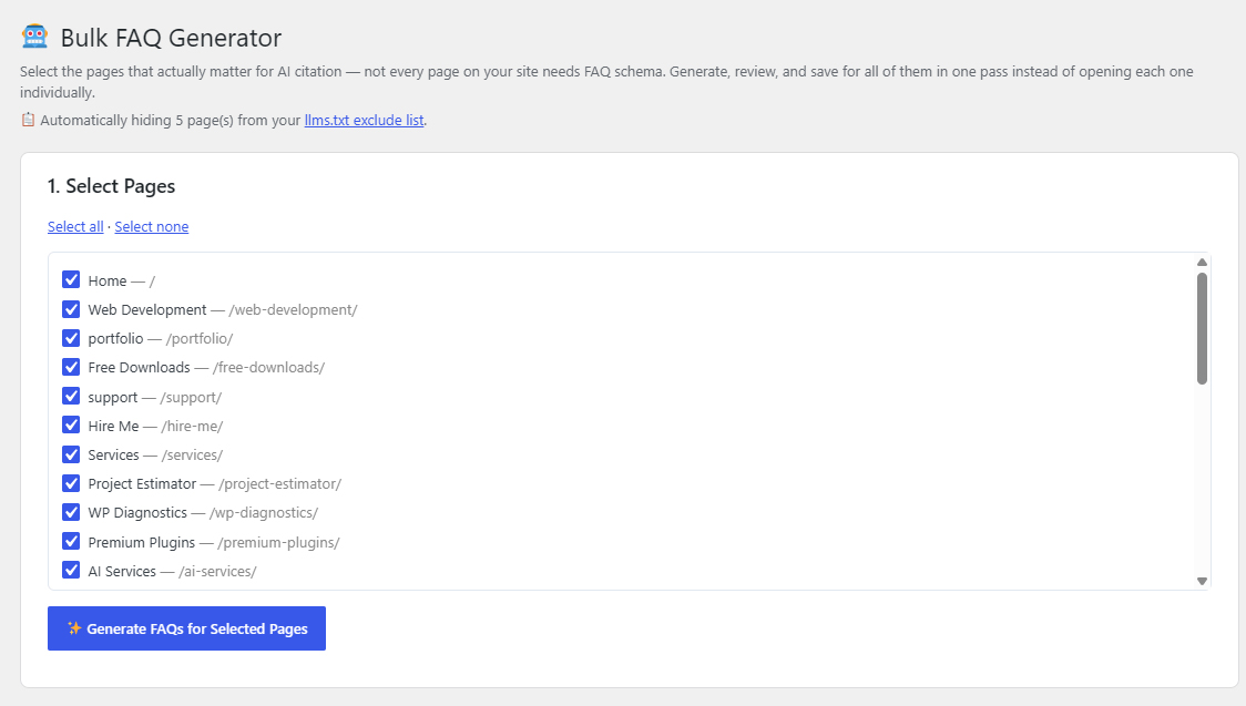 HiRizzi AI SEO bulk FAQ generator
